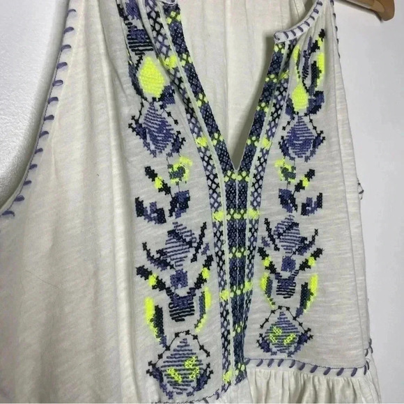 Maeve Anthropologie Neela Babydoll Tank Top Embroidered Boho Size Small - Picture 6 of 7